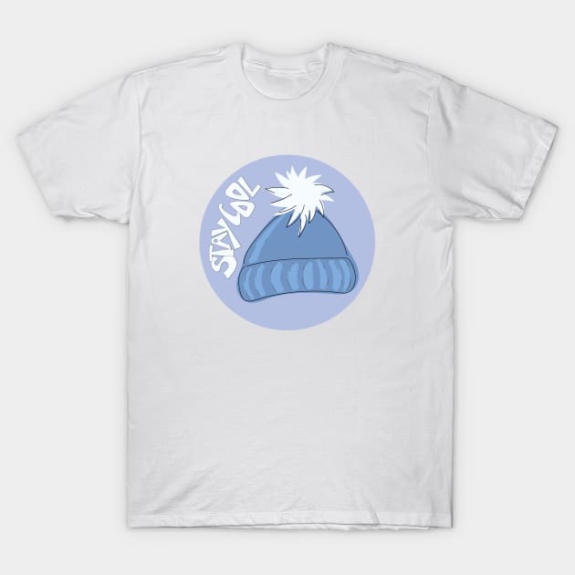 Whimsical cartoon toque with Stay Cool illustrated text T-Shirt by Angel Dawn Design